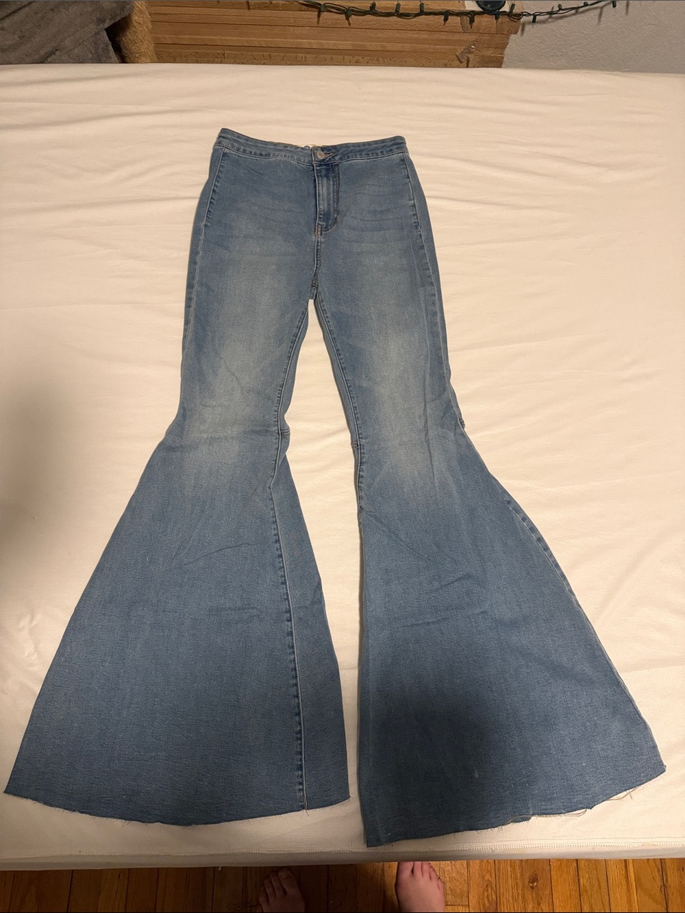 Free People- We The Free- Just Float On Flare Bell Bottom Jeans- Light Wash